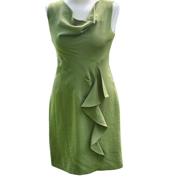 Summer Dress sz 4 Petite Sleeveless Office Career Party Ruffles Feminine - Picture 6 of 10